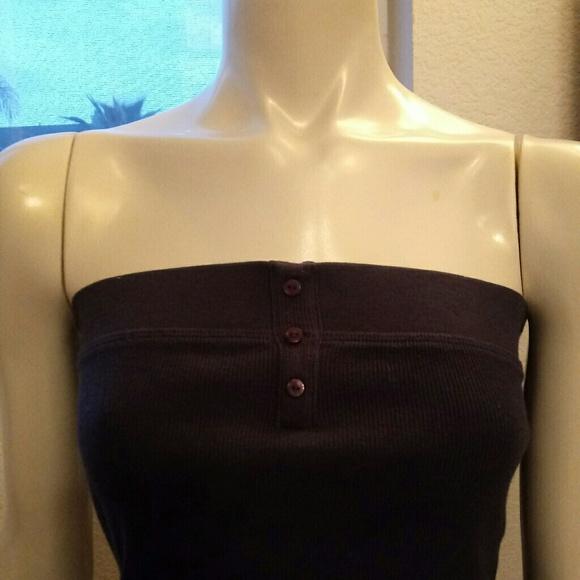 Navy Blue button tube top - Picture 4 of 5